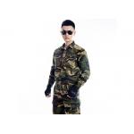 Cotton Blends Military Camouflage Uniforms , Button Placket Men's Jacket