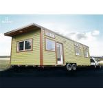Light Steel Structure Prefab Mini Homes Trailered Beige 3 Ton For 2-3 People for sale