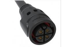 China Solder 4pin M19 Connector Overmolded Black Nylon PA66 Aluminum Alloy Shell supplier