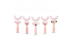 China 360 Manual Baby Silicone Teether Toothbrush Eco Friendly Bear Shaped supplier