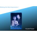 crystal tower/crystal 3d laser tower award/glass tower award/acrylic 3d laser flat frame for sale