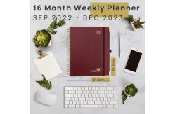 China Bordeaux Leather Weekly Academic Planner From Jan. 2023 To Dec. 2023 supplier