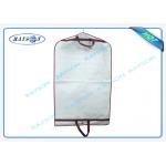 Embossed Personalised Non Woven Fabric Bags , White Clothing Cover PPSB Webbing for sale
