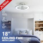 6 Speeds Adjustable Ceiling Fan Hidden Blades Remote Control LED Light Source 1stshine for sale