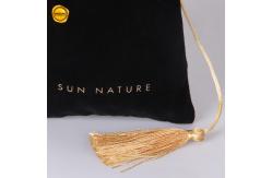 China Custom Logo Non Woven Fabric Black Drawstring Packaging Bag For Cosmetic supplier