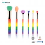 6 Pcs Colorful Makeup Brush Set Synthetic Hair Rainbow Make Up Brush Set for sale