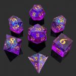 Purple Resin Dice 7PCS DND Dragon And Dungeon Polyhedron Sharp Edge for sale