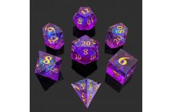China Purple Resin Dice 7PCS DND Dragon And Dungeon Polyhedron Sharp Edge supplier