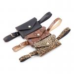 Waist Bag Female Girdle Leopard Stripe 2 In 1 Ladies Belt Bag Waist Bag Belt Mobile Phone  Flap Leather Fanny Pack for sale