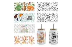 China Removable Decal UV DTF Cup Wrap Transfers Fade Resistant Waterproof supplier