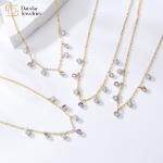 Diamond Zircon Letter Pendant Necklace Stainless Steel Jewelry DIY Gold Plated for sale