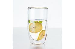 China Espresso Mugs Double Wall Glass Cup 450ml Capacity Heat Resistant For Cafe supplier
