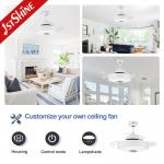 Smart 6 Speeds Retractable Ceiling Fan Light With Time Settings