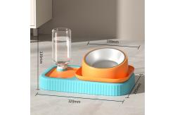 China Pet Double Automatic Feeder Bowl With Lifting Water Dispenser 1.8kg supplier