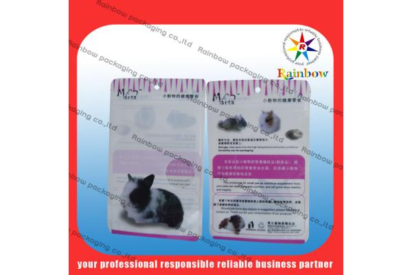 Customized Plastic Pet Food Pouch For Cats , Birds And Fish