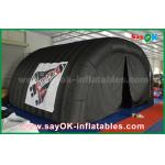 Air Inflatable Tent Black 210D Oxford Tunnel Inflatable Camping Tent With Logo Print Total Dark for sale