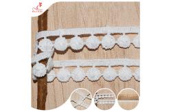 China White Flat Pom-pom Lace Trimmings Garment Accessories Lace Border supplier