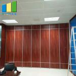 Aluminum Frame Sliding Folding Door Wooden Sound Proof Partition Movable Wall System for sale
