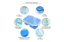 China Collapsible Silicone Bento Food Container Microwavable With 2 Compartments supplier