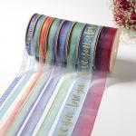 DIY Webbing Ribbon 2.5cm Roll in Solid Color Snow Gauze for Dyeing and Gift Decoration for sale