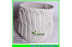 China LDKZ-035 cotton rope crochet basket large home foldable storage basekt supplier