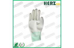 China Breathable ESD Hand Gloves Knitted Nylon Material With PU Coated Finger Tip supplier