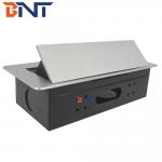 Desk Pop Up Sockets For Audio Video Solution , Silver Desk Plug Sockets