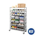 Dust Proof 7 Tier NSF Approved Industrial Wire Shelving With Storage Bin for sale