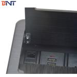 Brushed Aluminum Alloy Desktop Power Sockets With Flip - Open Cover