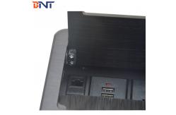 China Brushed Aluminum Alloy Desktop Power Sockets With Flip - Open Cover supplier