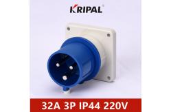 China IEC standard 32A 220V Single Phase Industrial Panel Mounted Plug Blue supplier