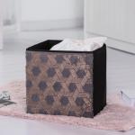 30x30x30cm Black And Gold Fabric Foldable Storage Bins for sale