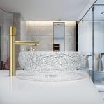 Ball Shaped Clear Glass Sink Bowl Countertop Mounted Home Decoration for sale
