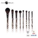 8PCS Women Makeup Brush Gun Ferrule 100% Syntheitc Hair Cosmetic Brush Set Full Printing Plastic Handle for sale