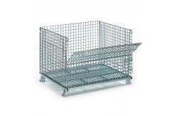 China Hot Dipgalvanized Wire Mesh Container Durable Wire Metal Storage Cage With Wheels supplier