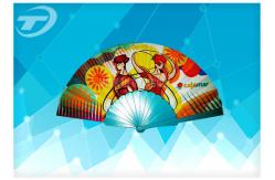 China Customized Fabric Folding Hand Fans , 23cm Fabric Folding Fans supplier