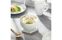 China Modern White Porcelain Dinnerware Set Marble Pattern Plate Bowl Mug supplier
