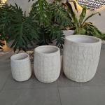 Modern Reinforced Clay Planter Textured Surface For Minimalist Style