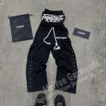 Mens Double Waisted Rhinestone Joggers Baggy Sweatpants Streetwear Midweight for sale
