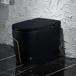 One Piece Black Smart Intelligent Toilet Sanitary Ware 615*360*455mm for sale