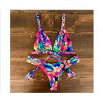 2019 Ruffle Women Swimsuit Cross Bandage Swimwear Push Up Bikini Set Beach for sale