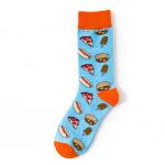 Trendy Men's Stylish gourmet burger pizza cartoon cotton socks creative personality socks for sale