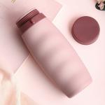 Lightweight 600Ml OEM Pink Collapsible Silicone Water Bottle for sale