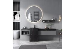 China Modern Sintered Stone Slate Freestanding Pedestal Wash Basin Cabinet Set Bathroom Vanities supplier