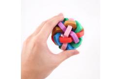 China Rubber Molar Bite Resistant Tpr Woven Dog Ball Pet Chew Toys 8cm supplier