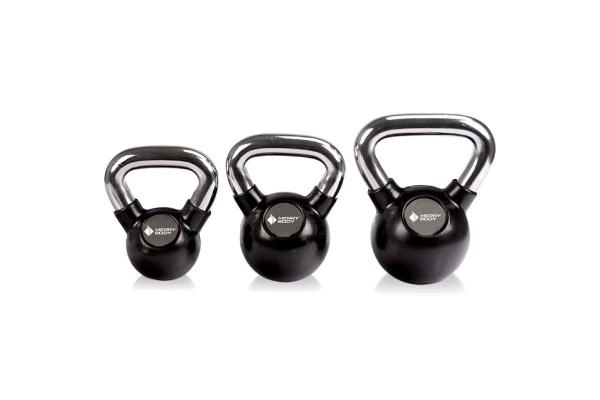 Chromed Handle Competition Kettlebell 40kgs Rubber Coated Kettlebell