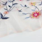 Guipure Multi - Color Embroidered Lace Fabric 130CM Width For Apparel for sale