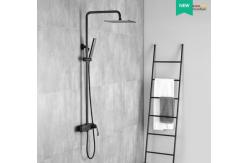 China Copper Black Champagne Wall Mounted Shower Faucet Set With Handle supplier