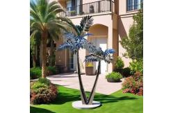 China Mirror Polished Tree Sculpture Palm Tree Stainless Steel Garden Feature supplier