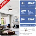 Adjustable 6-Speed Choice LED Ceiling Fan with Remote Control and Dimmable Light
